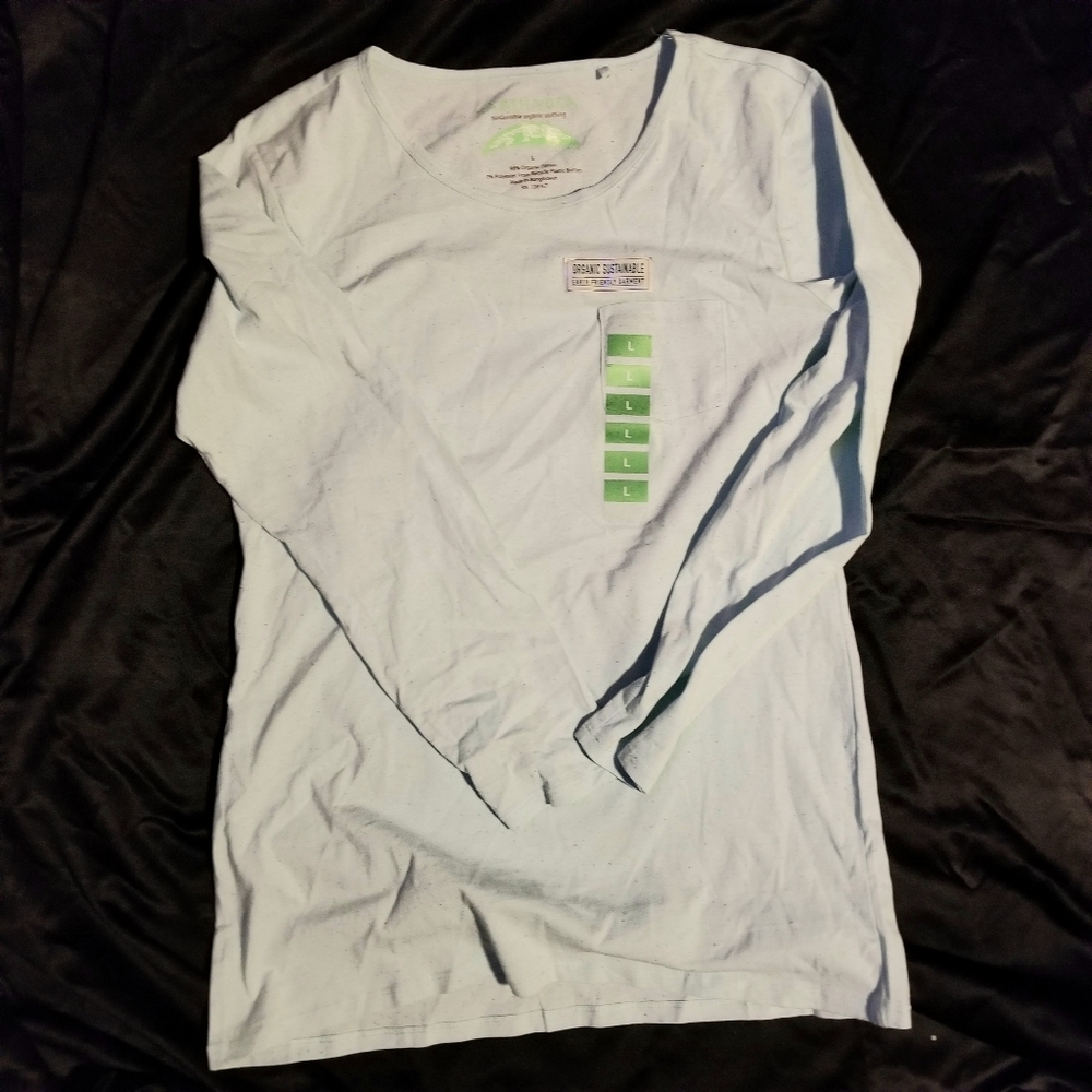 Earth Yoga Large Long Sleeve Tee Mint Green NWOT